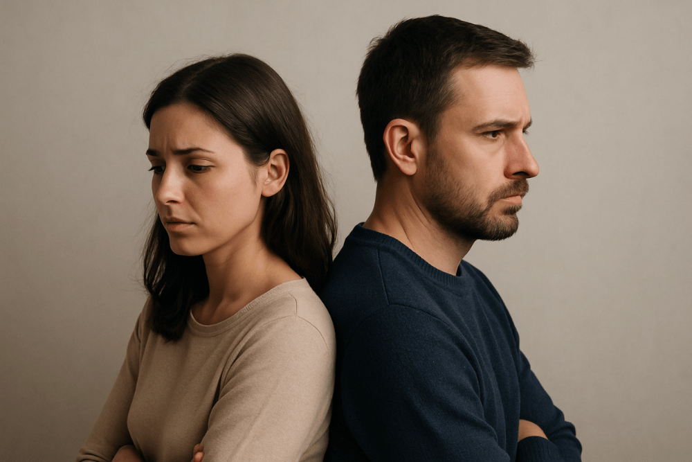 Il paradosso dell'intimità nella coppia come due persone che non si guardano e non si parlano